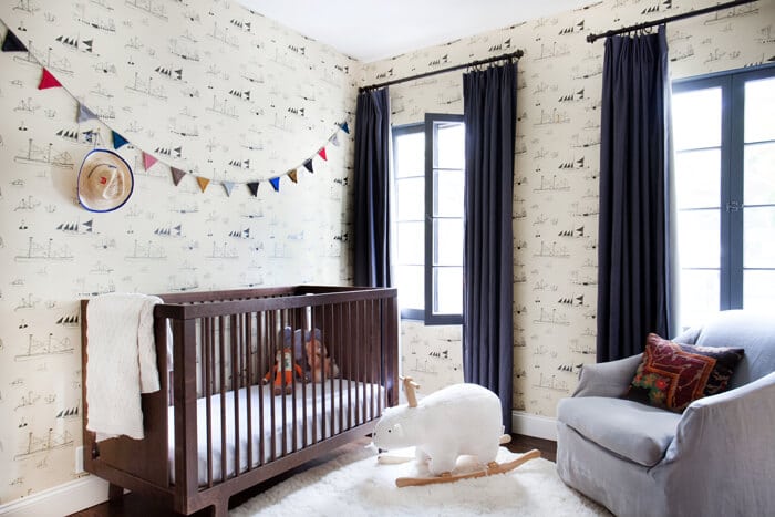 Nursery Emily Henderson Casual Mid Century Neutral White Calm Wood11